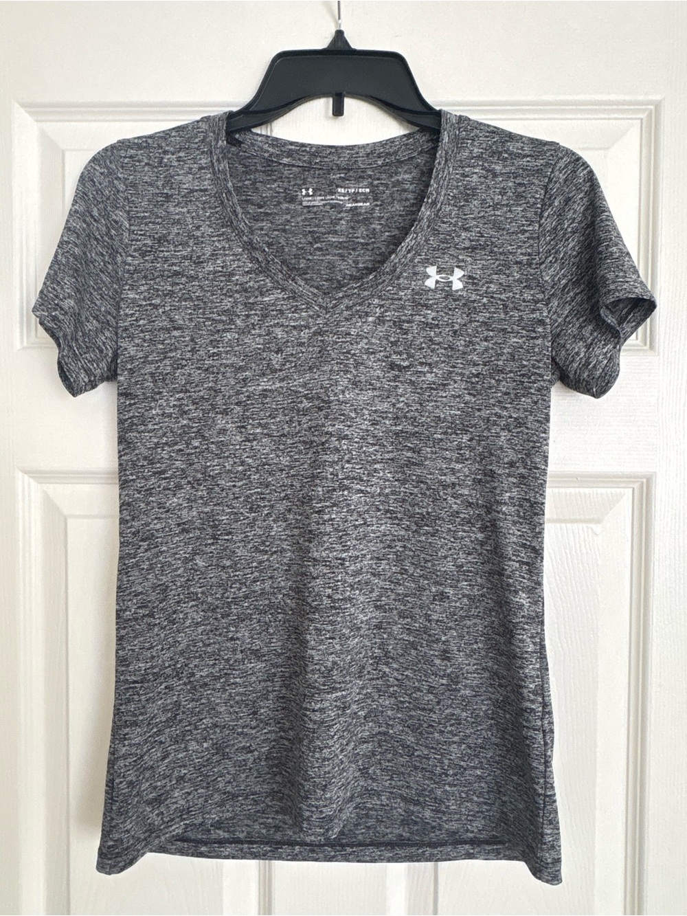 Under Armour Women's Gray Heather V-Neck Performance Tee - Short Sleeve